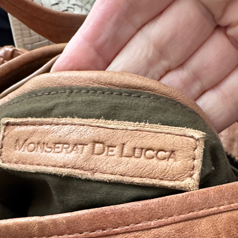 PRICE DROP:60.00Monserrat De Lucca Brown or Black Woven/Leather Bags. Each 60 - Picture 4 of 7